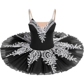 IBAKOM Swan Lake Dance Costume for Women Floral Lace Platter Tutu Ballet Leotard Pancake Skirt Ballerina Dance Dress in Saudi Arabia