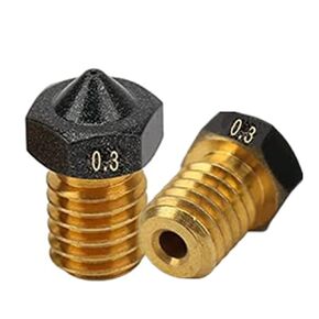2 Pack Hardened Steel MK8 Nozzle with High Temperature Resistance Upgraded Tungsten All Metal Extruder end Nozzle for Ender 3 / Ender 3 S1, Pro, CR-10 Series 1.75mm Filament(MK8 hardened steel, 0.5mm)