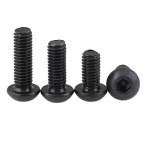 M3-0.5 x 6mm Button Head Socket Cap Screws, 10.9 Grade Alloy Steel, Allen Socket Drive, Black Oxide Finish, Full Thread (10.9 Grade,100 Pcs)