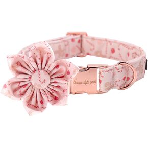 Unique style paws Dog Collar with Flower, Adjustable Birthday Dog Collar Flower Pattern, Durable Pet Collar for Small Medium Large Dogs
