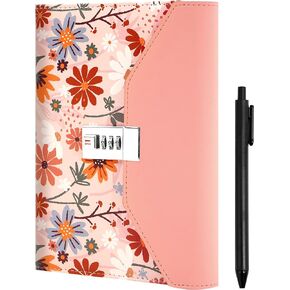 CAGIE Diary with Lock for Women, Full Wrap-around Privacy Journal Gifts for Girls, 120 GMS 224 Pages Thick Lined Notebook with Lock, 5.9 x 7.9 Inch