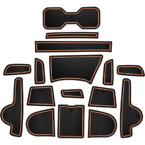 Fit for Jeep Renegade 2018-2023 Accessories, Upgraded Custom Non-Slip Cup Holder Inserts, Center Console Liners, Door Pocket Pads, Interior Anti-Dust Liner Mats (16-PCS, Gray Trim)