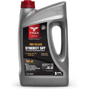TRIAX Synergy SRT 10W-40; Full Synthetic PAO-Ester Engine Oil, 20K Mile Drain, Moly/Boron Friction Modified, API SP Licensed, Dex2 Gen 3, 3x Wear Protection (1 Quart)