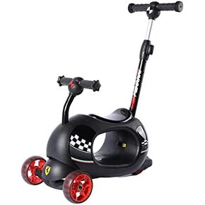 Scooter. A-Use as City Trike. B-Foot to Floor for Sliding While Enhancing Leg Strength. C-3 Wheels Scooter. D-Rocking Horse - Round Shape Design Creating Rocking Effect