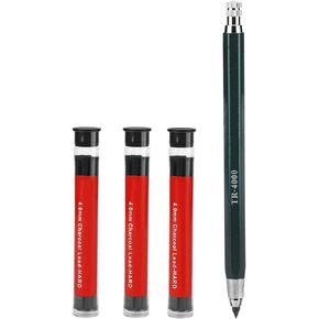 Joyzan 4mm Metal Mechanical Pencil Set, Artist Drafting Automatic Pencil Portable Erasable Charcoal Draft Pen Art Making Writing Drawing Clutch Painting Sketching Graffiti School Shading Craft Refills