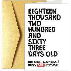 Funny 60th Birthday Card for Him Her, 60 Years Old Birthday Card for Men Women, Happy 60th Birthday Card, 21915 Days Old But Who's Counting 60th Bday Card