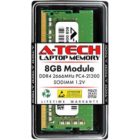 A-Tech 8GB RAM Replacement for CT8G4SFRA266 | DDR4 2666MHz PC4-21300 (PC4-2666V) CL19 SODIMM 1.2V Non-ECC SO-DIMM 260-Pin Laptop, Notebook Memory Module