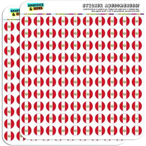 Peru with Seal National Country Flag 1/2" (0.5") Planner Calendar Scrapbooking Crafting Stickers - Opaque
