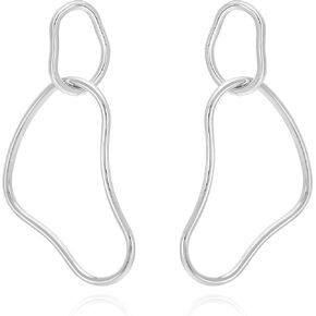 " Salvardor Dail " Artistic Flowing Watch Shaped Statement Hoop Drop Earrings