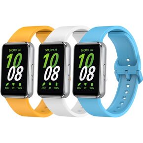 Compatible for Samsung Galaxy Fit 3 Watch Bands, Soft Silicone Replacement Straps Adjustable Sport Wristbands for SAMSUNG Galaxy FIT 3 SM-R390 Smartwatch Bands for Women&Men
