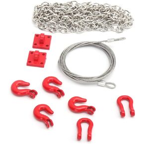 RC Trailer Safety Chain,Metal Trailer Hook Tow Chain Tow Hook for 1/10 RC Climbing Crawler RC Model Cars Parts Model Car Accessories