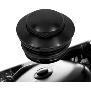 Motorcycle Flush Pop-up Gas Storage Cap Vented Fuel Tank Cap Fit for Harley Dyna Softail Touring Road King (Black)
