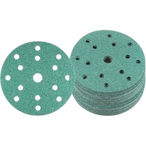50 قطعة من أقراص الصنفرة ذات الأغشية الخضراء - [6 بوصة 400 فريتة 15 فتحة] خطاف دائري من أكسيد الألومنيوم وحلقة وسادات صنفرة رطبة وجافة لاستخدام تلميع المعادن الخشبية | الزركونيوم اكسيد الالمونيوم الصنفرة in Kuwait