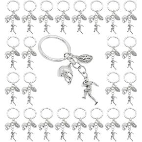 PHAETON 20PCS Football Keychain Football Charm Keychain Football Helmet Charm Football Player Charm Sports Keychain for Football Party Gift