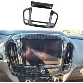 KorlotCarbon Fiber Interior GPS Navigation Panel Frame Cover Trim for Chevrolet Traverse 2018-2023