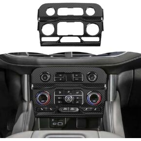 Carbon Fiber Air Conditioner Control Panel Trim Cover Center Console Decoration Interior Accessories Compatible with Chevy Suburban SUV 2020-2023,for GMC Yukon 2021-2023,for Chevrolet Tahoe 2021-2023