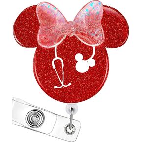 Badge Reel Holder Retractable with ID Clip for Nurse Nursing Name Tag Card Cute Funny Cartoon Nursing Student RN LPN Teacher Doctor Medical Assistant Alligator Clip(Blue)