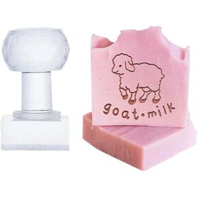 PH PandaHall Bathtub Soap Stamp, Character Soap Embossed Stamp Text Acrylic Square Handle Soap Stamp for Handmade Soap Cookie Clay Pottery Stamp Biscuits Gummier Making Projects