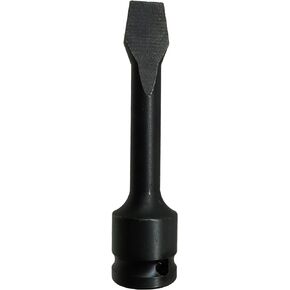 1/2-inch Drive Slotted Screwdriver Bit Socket, Heat-Treated Cr-Mo Alloy Steel, 1/2" Width x 5/64" Thickness Tip