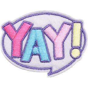 Colorful Yay Embroidered Patch Applique Iron On Sew On Emblem,DIY Clothing Accessories, for Kids,Teens, Adult Clothes Backpack Jacket Jeans T-Shirts Pants