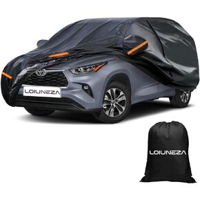 Car Cover Custom Fit for Toyota RAV4, 210D SUV Car Cover Waterproof All Weather, 6 Layers Full Exterior Covers with Zipper Door & Windproof Bands, Mirror Pocket for Snow Rain Dust Protection