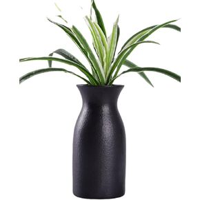 WHJY 6 inch White Nordic Minimalist Matte Handmade Ceramic Vases, Japanese Zen Stoneware Flowerware, Floral Decorations, for Living Room, Study, Bedroom, Balcony, Bar - Short White