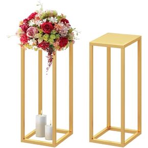 2pc 15.75inch Flower Vase Wedding Centerpieces for Tables Metal Gold Vases for Centerpieces Flower Stand Table Centerpieces for Party Event Decoration