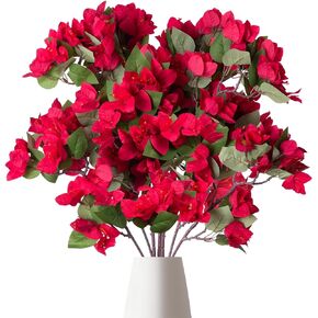 Bougainvillea Artificial Flowers, Faux Bougainvillea Flowers Bulk Bouquest for Vase, Fake Silk Floral 37.4 inches Long Stems for Wedding, Indoor, Outdoor Decoration (4PCS, Purple)