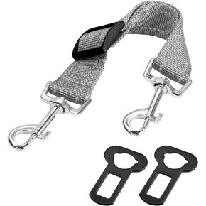 YAODHAOD Dog Safety Collar Clips,Adjustable Prong Collar Backup Clips with Dual Clasps, Reflective Prong Clip Dog Harness to Collar and Leash Connector Safety Clip (Gray)
