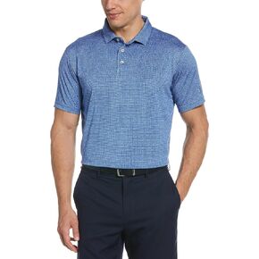 PGA TOUR Men's Mini Windowpane Short Sleeve Golf Polo Shirt