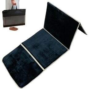 Sultan Islamic Foldable Fleece Prayer Rug with Back Rest - Folding Prayer Rug Thick & Wide Soft Praying Carpet for Men & Women - Large Prayer Mat -Eid & Ramadan Gift (Gray)