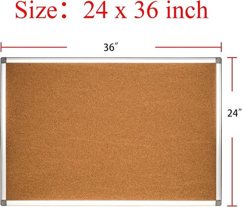 Cork Bulletin Board, Bulletin-Boards, Notes Board, Memo Board, 18 x 24inch, Silver Aluminum Frame in Saudi Arabia
