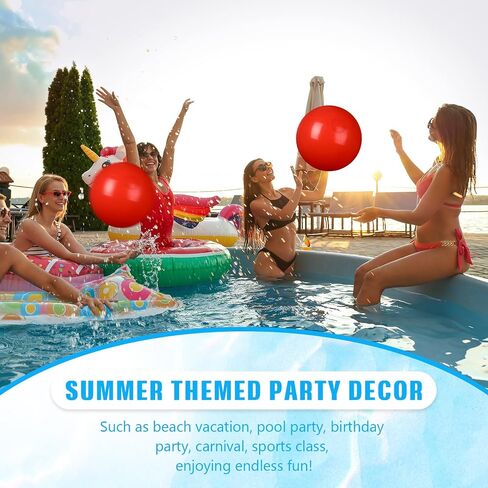 4 Pcs 12 Inch Solid Red Beach Balls Inflatable Beach Balls Bulk Large Blow up Pool Game Toys for Summer Beach in Kuwait