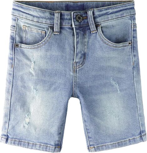 KIDSCOOL SPACE Baby Little Big Boys Denim Shorts,Elastic Waistband Inside Ripped Holes Stretch Jeans Summer Wear in Saudi Arabia