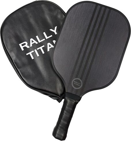 مجداف بيكلبول | سطح من ألياف الكربون المزخرفة T300 | قلب مركب من مادة البولي بروبيلين على شكل قرص العسل | قبضة وسادة | مجداف فردي بغطاء من رالي تيتان للرجال والنساء in Kuwait