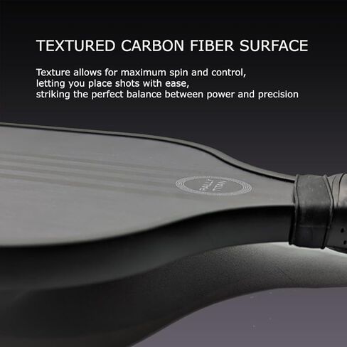 مجداف بيكلبول | سطح من ألياف الكربون المزخرفة T300 | قلب مركب من مادة البولي بروبيلين على شكل قرص العسل | قبضة وسادة | مجداف فردي بغطاء من رالي تيتان للرجال والنساء in Kuwait