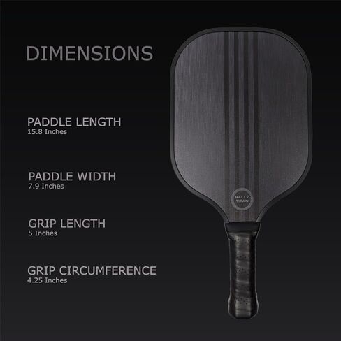 مجداف بيكلبول | سطح من ألياف الكربون المزخرفة T300 | قلب مركب من مادة البولي بروبيلين على شكل قرص العسل | قبضة وسادة | مجداف فردي بغطاء من رالي تيتان للرجال والنساء in Kuwait