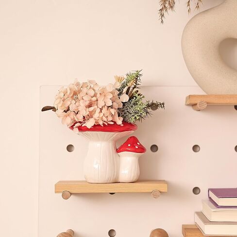 Fungi Fun Mushroom Planter - Cute Ceramic Pot for Small Indoor Plants, Unique Boho Cottagecore Decor, Vintage Aesthetic Indoor Flower Vase (Single Mushroom) in Saudi Arabia
