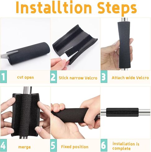 4 PCS Handle Grips 4.7 Inch Sponge Foam Grip Wrap Soft Comfortable Non-Slip Handle Grips Soft Buffer Tube Cover Shock Absorption Handle Covers for Fitness Bicycle Exercise Equipment in Saudi Arabia