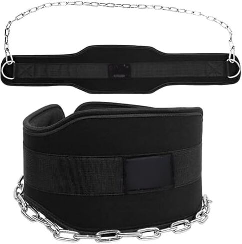 Dip Belt For Weightlifting - 37'' Chain Pull Ups Belt, 550lbs Weight Capacity Heavy Duty Steel Chain For Added Weight Training Squat, Weight Lifting, Workout, Fitness, Crossfit in Kuwait