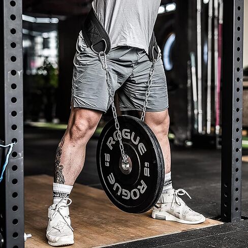 Dip Belt For Weightlifting - 37'' Chain Pull Ups Belt, 550lbs Weight Capacity Heavy Duty Steel Chain For Added Weight Training Squat, Weight Lifting, Workout, Fitness, Crossfit in Kuwait