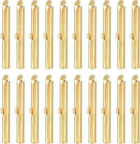 uxcell 120Pcs Slide on End Clasps, 40mm Tube Ball Bead Slider Crimp Ends for Multi-Strand DIY Craft Making, Silver White in Saudi Arabia