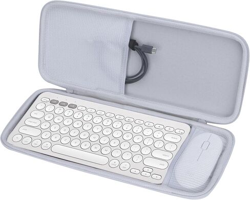 حقيبة حمل صلبة متوافقة مع لوحة المفاتيح اللاسلكية Logitech Pebble Keys 2 Combo K380s K380 + مجموعة ماوس M350 Pebble (جراب أسود) in Saudi Arabia