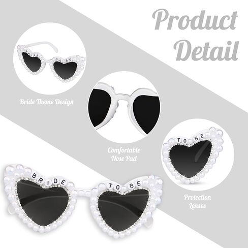 Bride Sunglasses for Bachelorette White Heart Glasses for Bride to Be Gift, Bachelorette Accessories Party Favors in Saudi Arabia