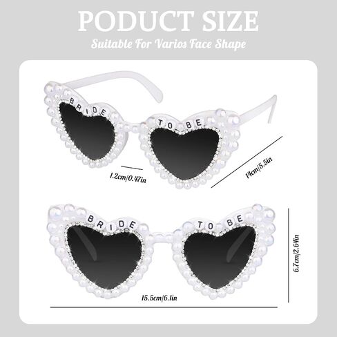 Bride Sunglasses for Bachelorette White Heart Glasses for Bride to Be Gift, Bachelorette Accessories Party Favors in Saudi Arabia