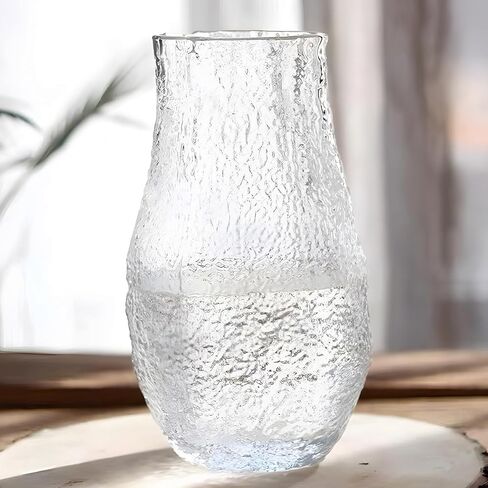 Irregular Shaped Flower Vase 8 inch Thickened Glass Vase for Centerpiece,Dinner Table,Office Desktop,Bathroom,Countertop,Home Christmas Day Decoration,Clear in Saudi Arabia