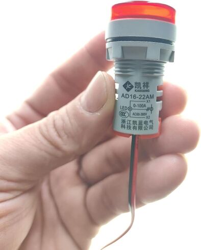 3 قطع من مؤشر التيار المتردد بشاشة رقمية، 22 مم برأس مستدير، جهاز اختبار التيار LED 0 ~ 100 أمبير (أخضر) in Saudi Arabia