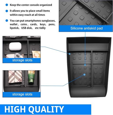 SHAOHAO for 2024 Hyundai Santa Fe Under Console Organizer Tray, for 2024 Hyundai Santa Fe SE, SEL, XRT, Limited, Calligraphy Lower Organizer Insert Storage Box Easy Removal Santa Fe 2024 Accessories in Saudi Arabia