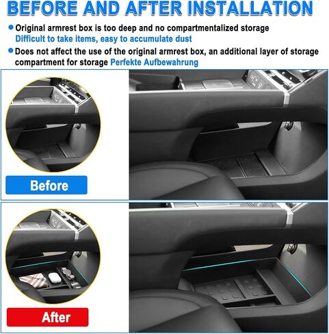SHAOHAO for 2024 Hyundai Santa Fe Under Console Organizer Tray, for 2024 Hyundai Santa Fe SE, SEL, XRT, Limited, Calligraphy Lower Organizer Insert Storage Box Easy Removal Santa Fe 2024 Accessories in Saudi Arabia