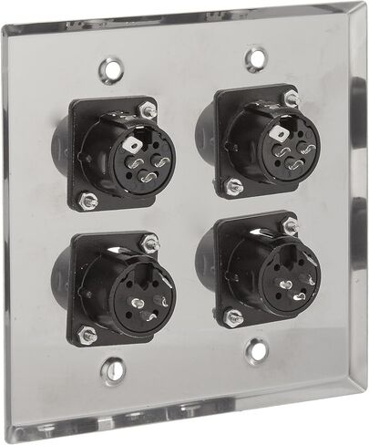 Seismic Audio SA-PLATE36 Stainless Steel Wall Plate 2 Gang with 2 XLR Male and 2 XLR Female Connectors in Saudi Arabia